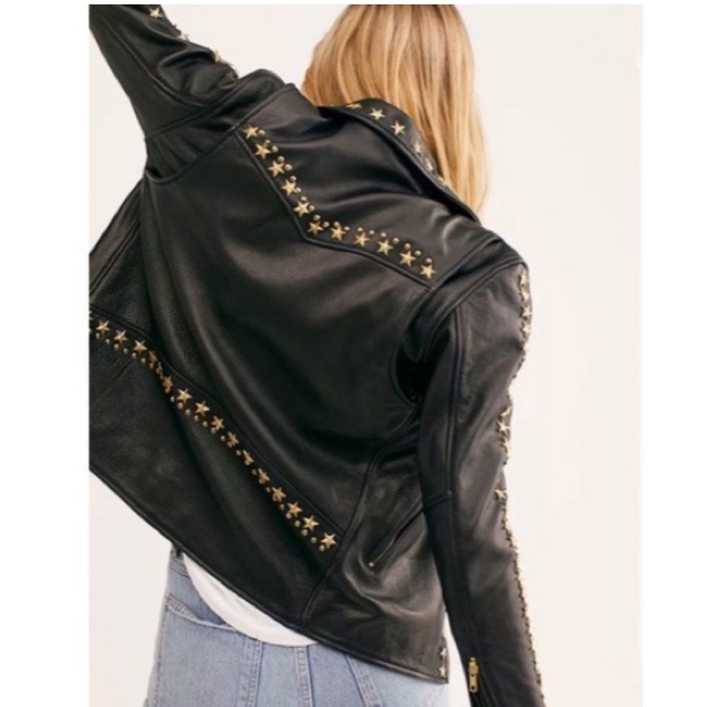 Free People UNDERSTATED Leather Star
Studded Moto